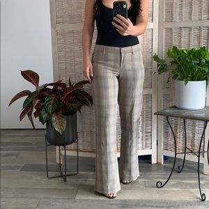 Tan with ink accent checked trouser